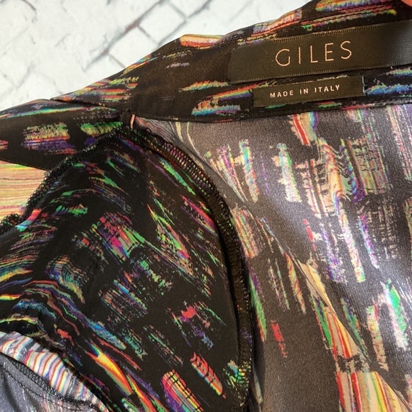 GILES Cinq a Sept SILK Dress Sz 40 US 4 Psychedelic Iridescent Maximalist Luxury - Picture 13 of 16